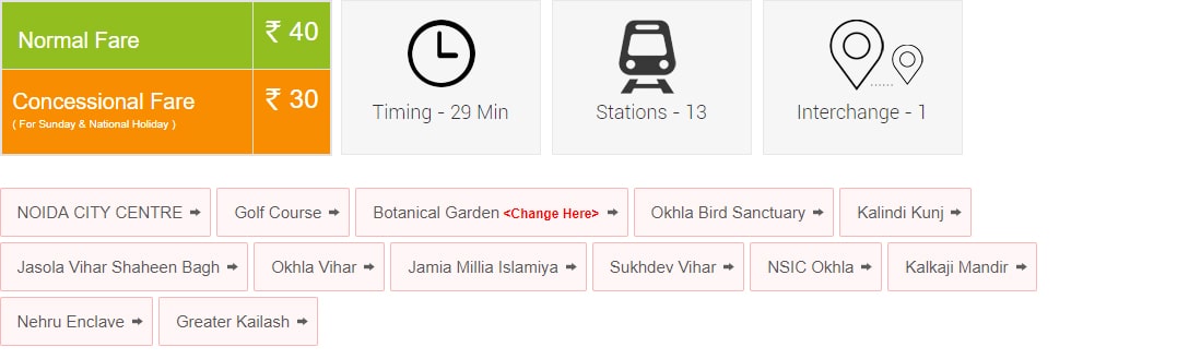 Noida to Greater Kailash Metro Route